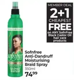 Dis-Chem Sofnfree Anti-Dandruff Moisturising Braid Spray offer