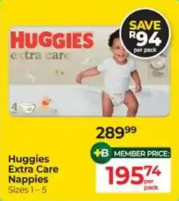 Dis-Chem Huggies Extra Care Nappies offer