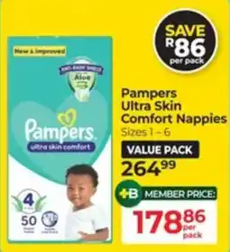 Dis-Chem Pampers Ultra Skin Comfort Nappies offer