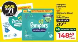 Dis-Chem Pampers complete clean baby wipes offer