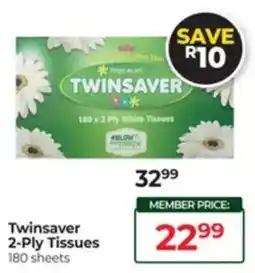 Dis-Chem Twinsaver 2-Ply Tissues offer