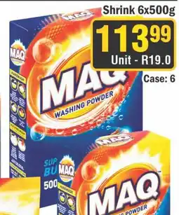 J&E Cash and Carry Maq washing powder shrink offer