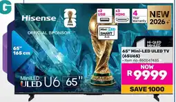 Game Hisense 65" Mini-LED ULED TV offer
