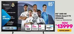 Game Hisense 85" UHD 4K VIDAA Smart TV offer