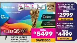 Game Hisense 50" 2K Hi-QLED FHD TV offer