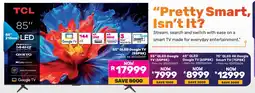 Game TCL 85" QLED Google TV offer