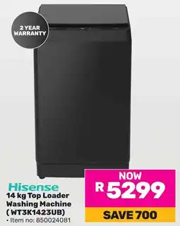 Game Hisense Top Loader Washing Machine offer