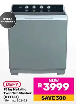 Game Defy Metallic Twin Tub Washer offer