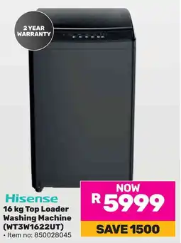 Game Hisense Top Loader Washing Machine offer