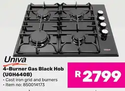 Game Univa 4-Burner Gas Black Hob offer