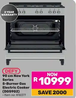 Game Defy New York Series 5-Burner Gas Electric Cooker offer