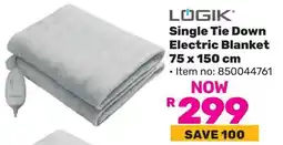Game Logik Single Tie Down Electric Blanket offer