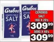 Advance Cash n Carry CEREBOS SALT 1KG X 20's offer