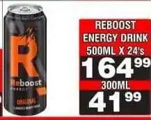Advance Cash n Carry REBOOST ENERGY DRINK 500ML X 24's offer