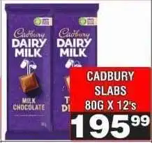 Advance Cash n Carry CADBURY SLABS 80G X 12's offer