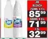 Advance Cash n Carry JIK BLEACH 750ML X 5's offer