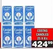 Advance Cash n Carry COSTAS CANDLES 25 X 6's offer