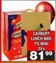 Advance Cash n Carry CADBURY LUNCH BAR/ P.S MINI 24's offer