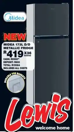 Lewis Midea D/D Metallic Fridge offer