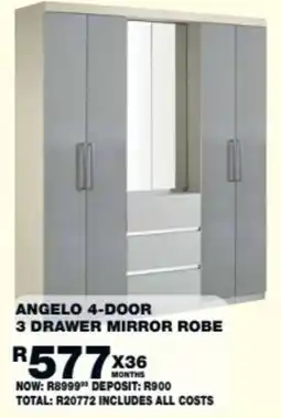 Lewis Angelo 4-door 3 drawer mirror robe offer