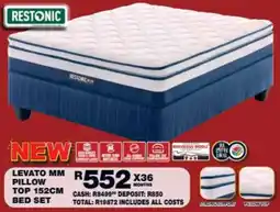 Lewis Restonic levato mm pillow top 152cm bed set offer