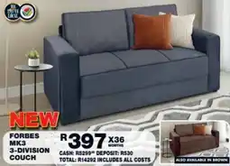 Lewis Forbes mk3 3-division couch offer