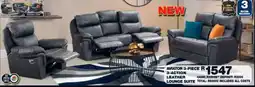 Lewis Aviator 3-action leather lounge suite offer