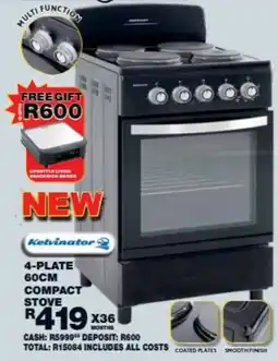 Lewis Kelvinator 4-plate 60cm compact stove offer