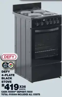 Lewis Defy 4-plate black stove offer