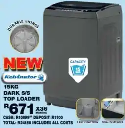 Lewis Kelvinator dark s/s top loader offer