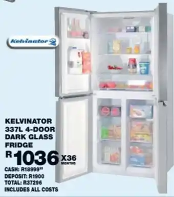 Kelvinator 4-Door Dark Glass Fridge
