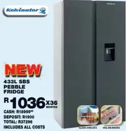 Lewis Kelvinator SBS Pebble Fridge offer