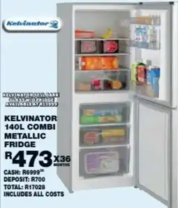 Lewis Kelvinator Combi Metallic Fridge offer