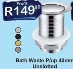 K Carrim Bath Waste P/up 40mm Unslotted offer