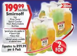 Prestons Smirnoff Ice Pine Twist Spirit Cooler offer