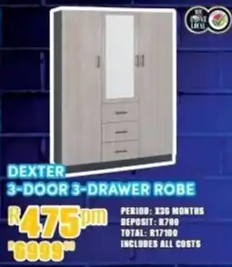 Best Home And Electric Dexter 3-Door 3-Drawer Robe offer