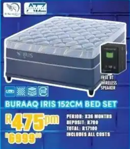 Best Home And Electric Buraaq Iris 152cm Bed Set offer