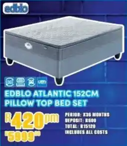 Best Home And Electric Edblo atlantic 152cm pillow top bed set offer