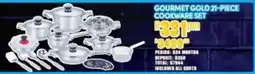 Best Home And Electric Gourmet Gold 21-Piece Cookware Set offer