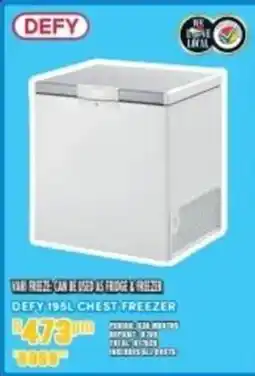 Best Home And Electric DEFY 195L CHEST FREEZER offer