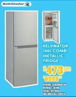 Best Home And Electric Kelvinator Combi Metallic Fridge offer