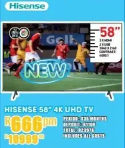 Best Home And Electric Hisense 58" 4K UHD TV offer