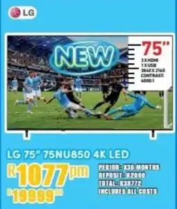 Best Home And Electric LG 75" 75NU850 4K LED offer
