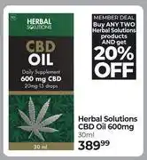 Dis-Chem Herbal Solutions CBD Oil 600mg-30ml offer
