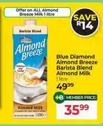Dis-Chem Blue Diamond Almond Breeze Barista Blend Almond Milk-1L offer