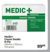 Dis-Chem Medic+ Gauze Swabs 8 Ply 100mm x 100mm 100 Piece offer