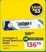Dis-Chem Linctagon-C Broad Spectrum Relief 20 Effervescent Tablets offer