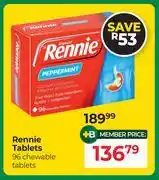 Dis-Chem Rennie Tablets 96 Chewable Tablets offer
