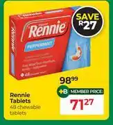 Dis-Chem Rennie Tablets 48 Chewable Tablets offer
