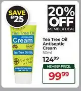 Dis-Chem Tea Tree Oil Antisptic Cream-50ml offer